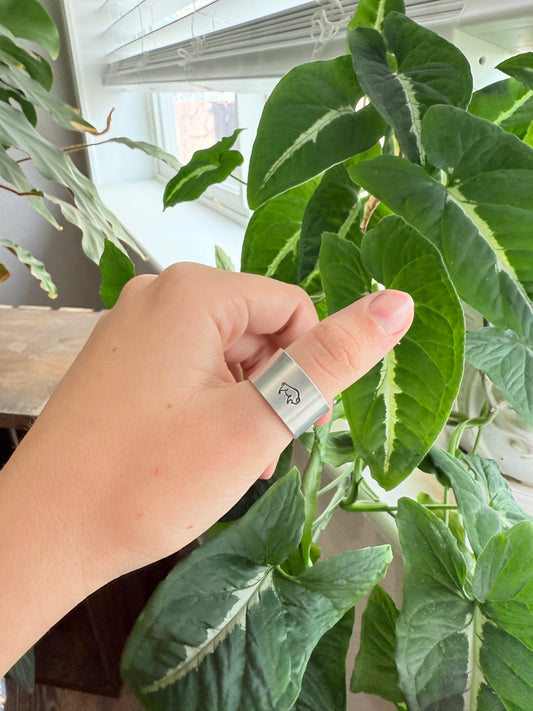 Bison Stamped Ring